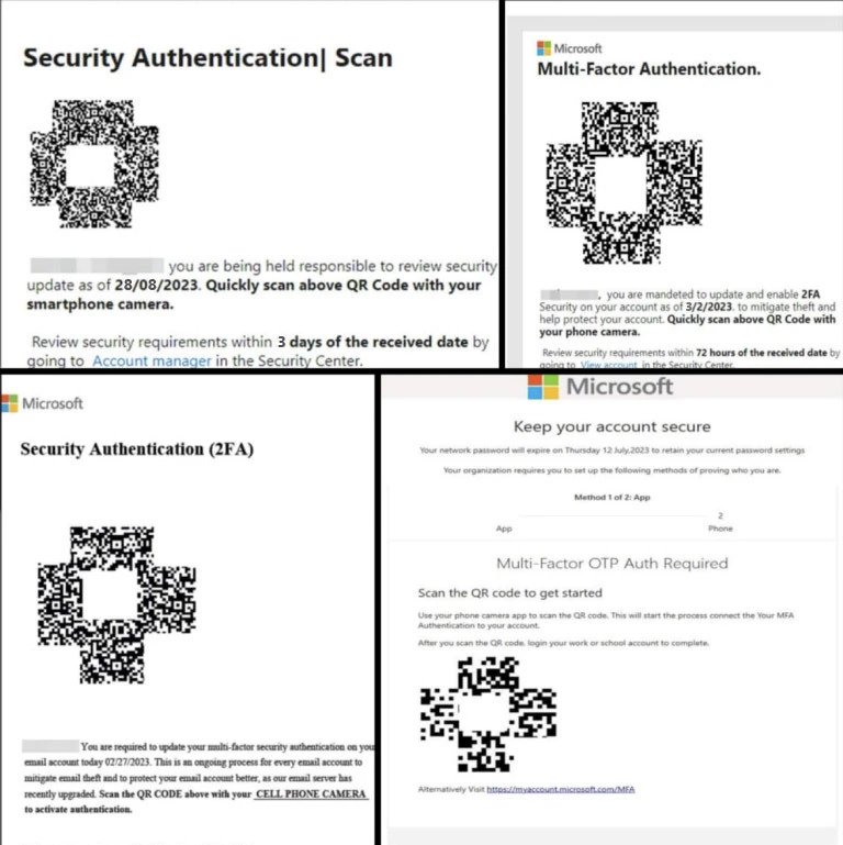 Picture 3. QR Code Phishing Attacks Targeting Energy Company